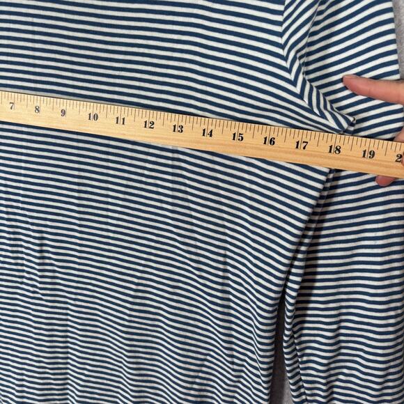 Lands End Shirt Medium Navy Cotton Everyday Nautical‎ Base Layer Under Sailor - Picture 6 of 9